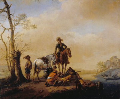 Descanso de los cazadores de Philips Wouwerman